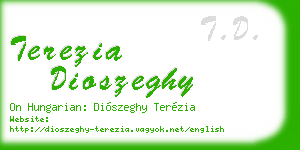 terezia dioszeghy business card